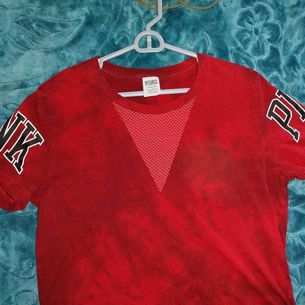 Victoria secret Pink red tye dye shirt